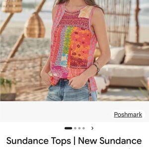 Sundance Women's Colorful Patchwork Tank Top NWOT never worn or washed.